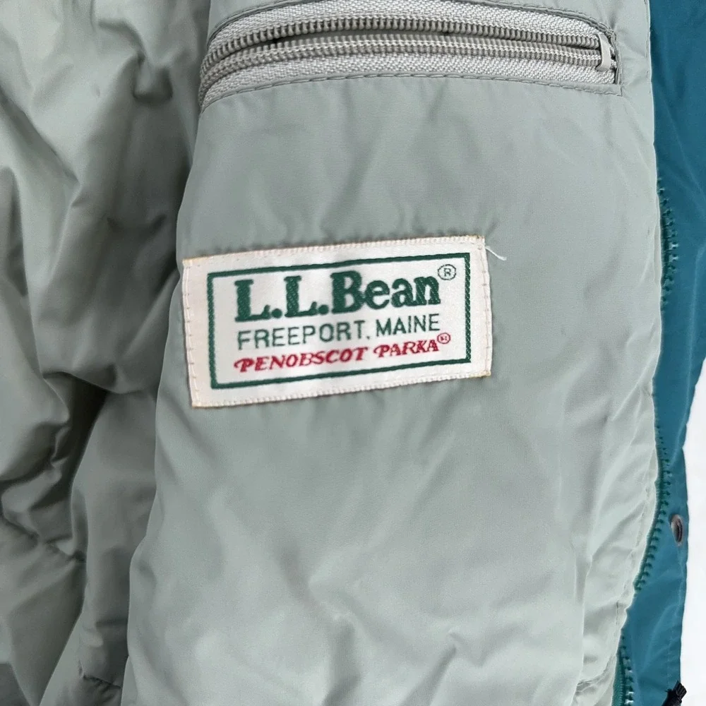 Vintage LL Bean Penobscot Parka Jacket FITS SMALL Blue Hooded‎ Winter 90s
